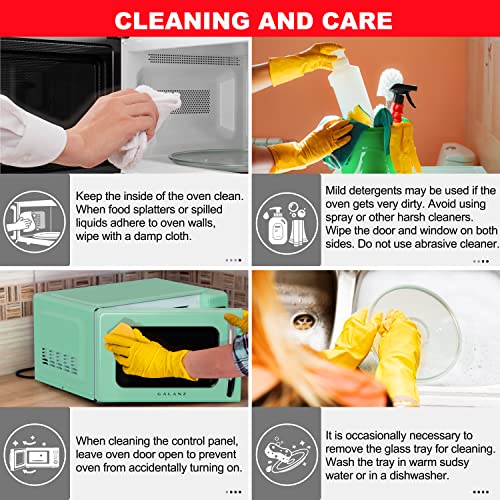 GLCMKZ09GNR09 Retro Countertop Microwave Oven with Auto Cook & Reheat (Green / .9 cu ft / Modern)