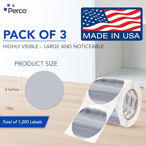 Metallic Silver Perforated Round Circle Dot Sticker 4 (Metallic Silver / 4 Inch)