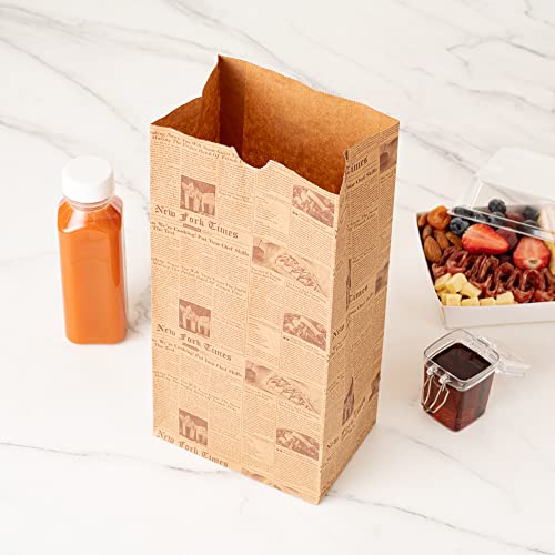 Bag Tek 8 Lb Disposable Lunch Bags 100 Sturdy Take Out Bags (8 lb / Kraft Newsprint)