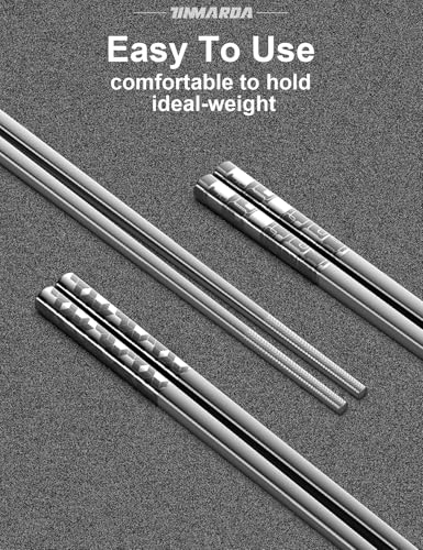 Metal Chopsticks Reusable 18 (Modern Silver 5 Pairs)