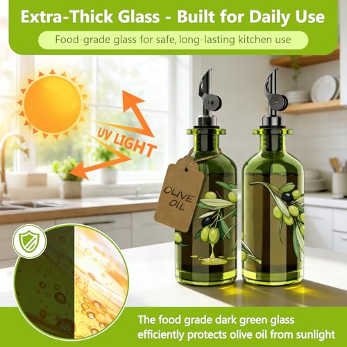 Olive Oil Dispenser Bottle Set of 2 (Printed Bottle / 12oz/350ml (Set Of 2))