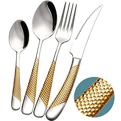 16 Pc Gold Silver Hammered 18 (Silver Gold)