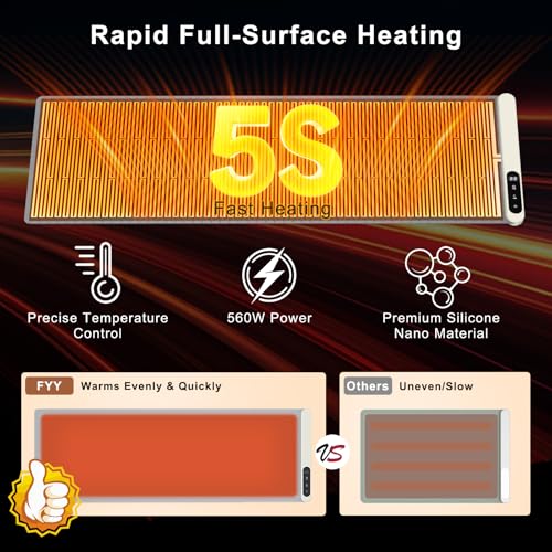 Extra Long Warming Mat for Food (XXX Large Size: 43"x15" / Gray)