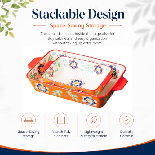 Ceramic Baking Dish Set (Warm Designed Orange)