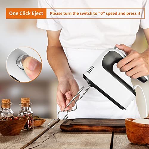 9 Speed Digital Hand Mixer Electric (White/Black)