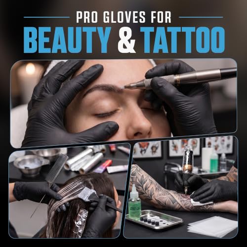 Nitrile Gloves Disposable Rubber Latex Gloves Black Nitrile Latex Gloves Large Black Rubber Gloves Disposable Cleaning Mechanic Gloves HEAVY DUTY 6 Mil Nitrile Gloves (1000 Count)