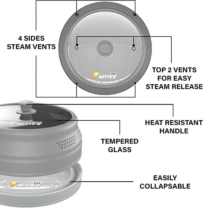 Collapsible Microwave Cover for Food (Gray)