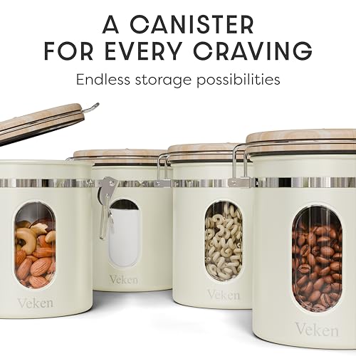 Coffee Canister with Window (Cream / 16 oz)