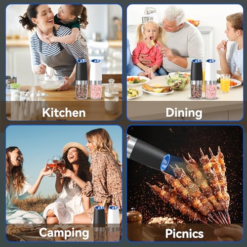 Battery Operated Salt And Pepper Grinder Set (Black&White)