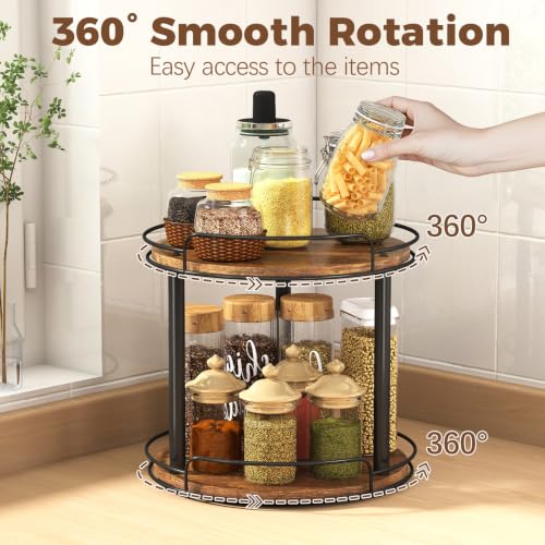 12'' Wood Lazy Susan Turntable Organizer for Cabinet