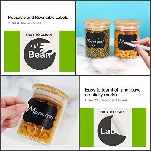 15 Pack 6 oz Glass Jars With Bamboo Lids for Kitchen (6 fl oz (15 pcs))
