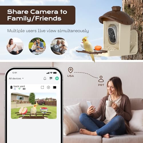 Bird Feeder with Camera (Brown)