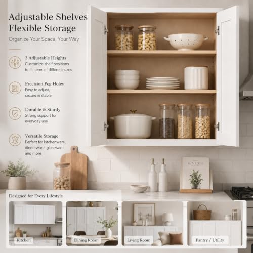 Wall Mounted Cabinet (Origami White / 42" W x 12" D x 30" H)