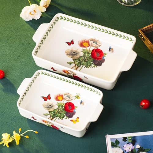 ONCCI In Glaze Ceramic Baking Dish Set of 2 (Corn Poppy)