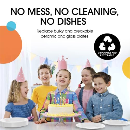 Sturdy White Plastic Plates 10" Party Plates 100 Pcs (10 inch / White)