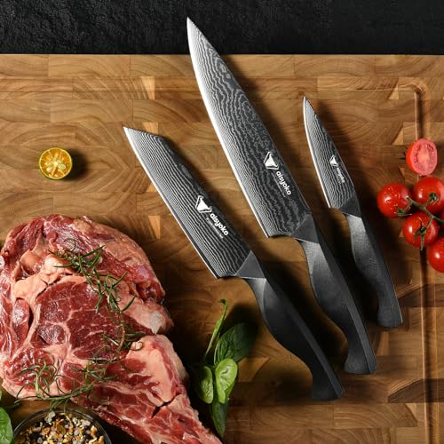 8C Damascus Knife Set (3-Piece Knife Set (Multiple Sizes))