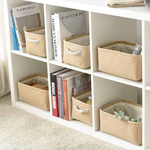 Storage Basket for Organizing (Beige / 6PCS/Small -11.8Lx7.9Wx5.2H)