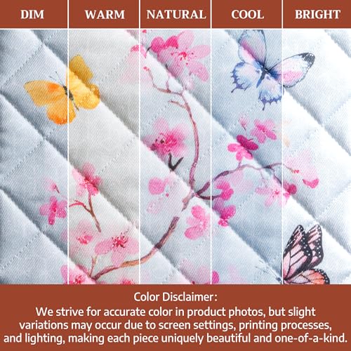 Pot Holders 100% Cotton Potholders (050 - Blossoms in Spring / 8" x 8" (Pot Holder Pack of 2))