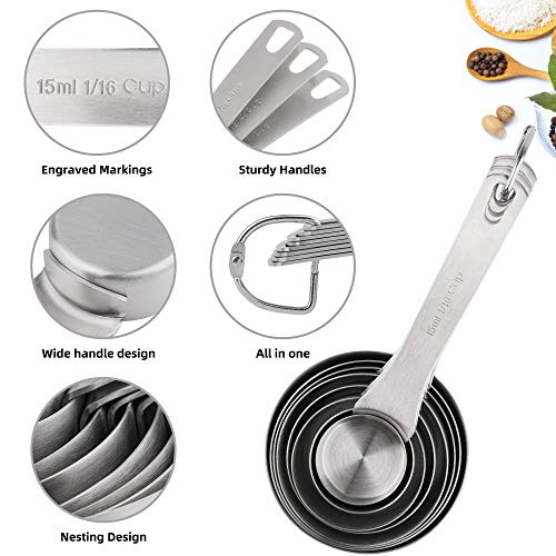Measuring Cups Set (A: 8cups+9spoons / Siliver)