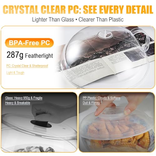 Microwave Splatter Cover for Food (10.5 inches (without water steamer) / Clear)