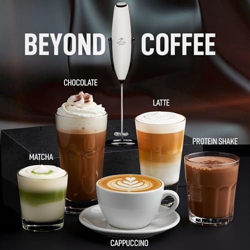 Powerful Milk Frother Wand With Duracell Batteries (Gift Box White & Black / Z1 Motor + Batteries)