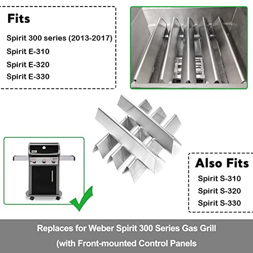 7636 Flavorizer Bars for Weber Spirit 300 & Spirit II 300 GS4 E310 E315 E320 E330 S310 S315 S320 S330 (15.3"×2.6"×2.511" - 7636 Spirit 300)