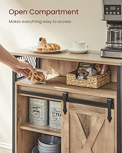 Buffet Cabinet (Without Power Outlet and Light / 11.8"D x 27.6"W x 31.5"H / Camel Brown + Ink Black)