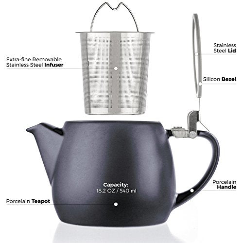 Pluto Porcelain Small Teapot Black (Black)