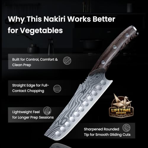 Nakiri Knife 7.2 Inch Japanese Inspired Vegetable Chef Knife (7.2")