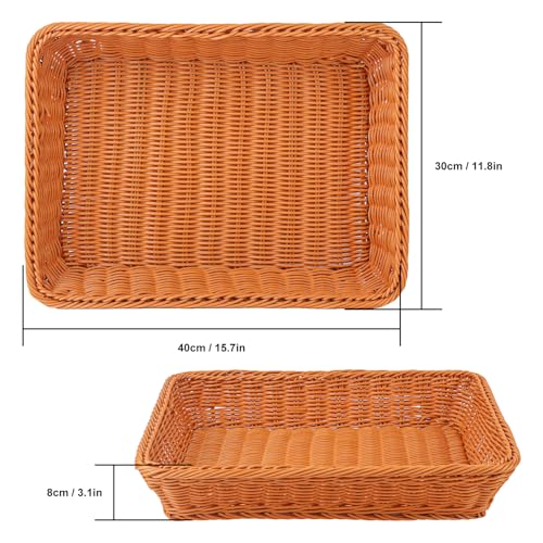 5 Pack 16 Inch Brown Wicker Bread Basket (5 Pack 16 Inch Brown)