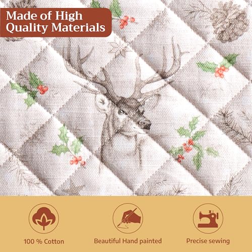 Pot Holders 100% Cotton Potholders (115 - Christmas Dew / 8" x 8" (Pot Holder Pack of 1))