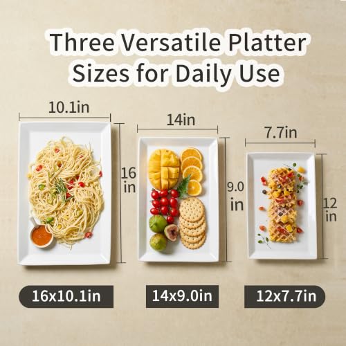 MIECOO Large Serving Platters (16"/14"/12", 3Pack)