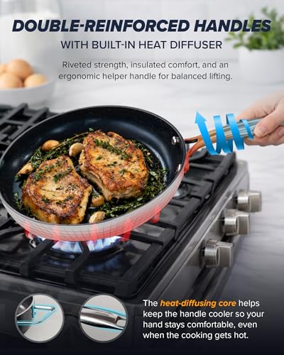 Essential Series 5PC Ceramic Cookware Set PFAS (Oyster)