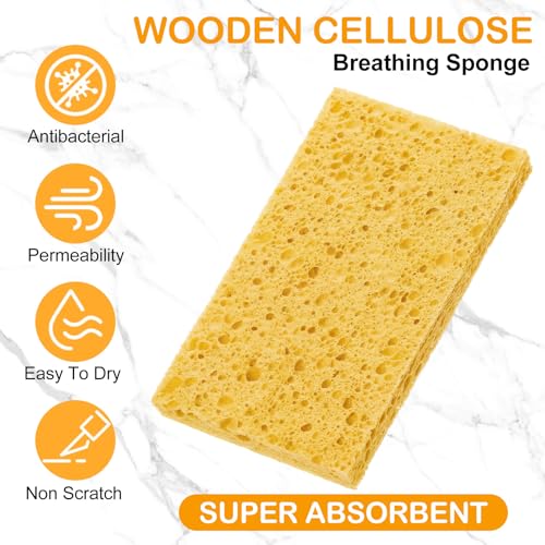 48 Pcs Sponges Bulk Sponges Kitchen Compressed Sponge (Yellow)