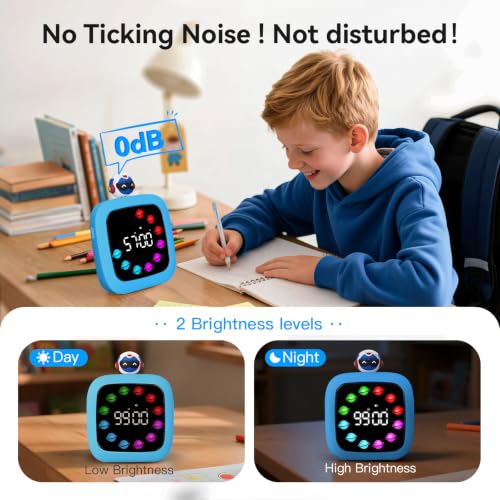 Digital Visual Timer for Kids (Robot Doll-dark Blue)