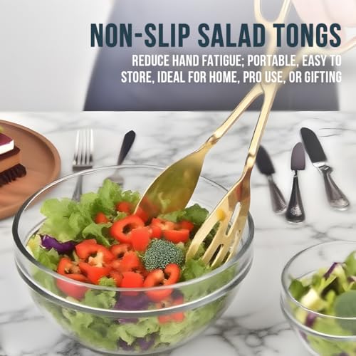 Salad Tongs for Serving 2 Pack (Gold)