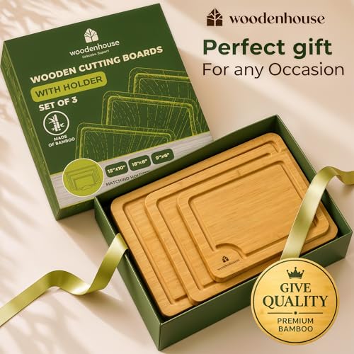 Bamboo Cutting Boards for Kitchen Set of 3 (Set of 3)