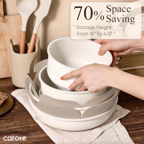 26pcs Pots and Pans Set Non Stick (Cream White / 26 Piece)