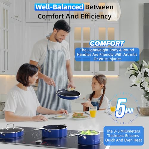 Deluxe DUXANO 14PC Healthy Pots and Pan With 9H Anti (Klein Blue)