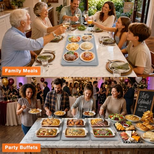 Warming Mat for Food 24"x15" (X Large Size: 24"x15" / Gray)