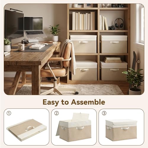 Memory Keepsake Storage Box (Brown/White / Extra Large-4 Pack)