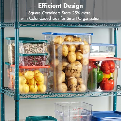 4 Pack Food Storage Containers with Blue Lids (22.0 Qt 4-Pack(Blue Lids))