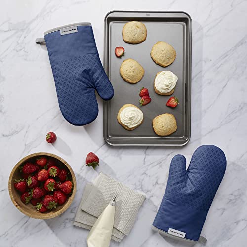 Asteroid Oven Mitt Set (7"x12.5" / Blue Willow)