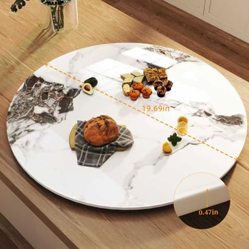 19.69" Lazy Susan for Table Top Sintered Stone Rotating Serving Tray for Dining Table