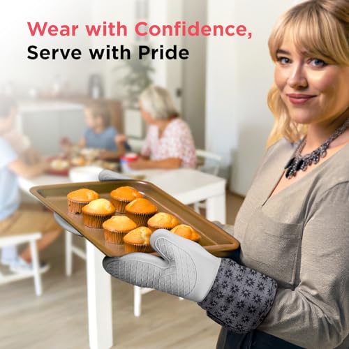UltraShield Silicone Oven Mitts (Gem-gray / Standard)
