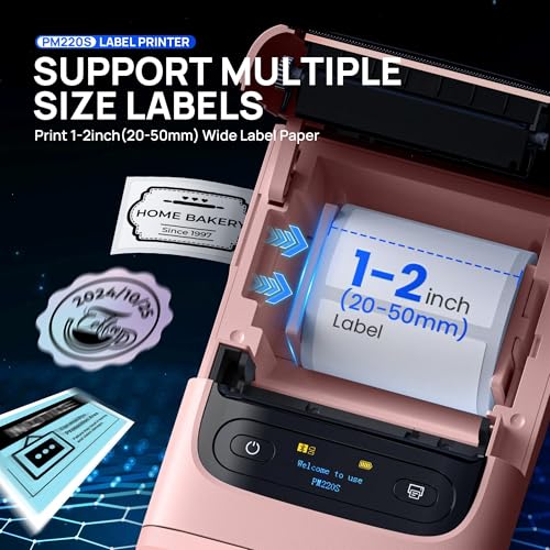 PM220S Label Maker Machine with Tape (Pink)