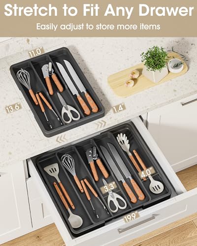 Silverware Drawer Organizer (X-Large / Black)