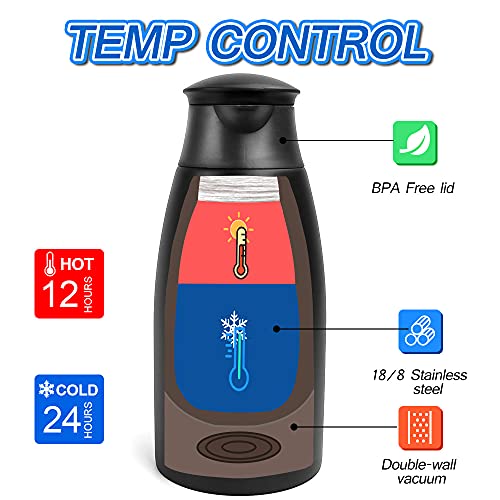 70oz Coffee Carafe Airpot Insulated Coffee Urn Stainless Steel Vacuum Thermal Pot Flask Dispenser for Coffee (Black)