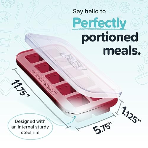 2 Tbsp Silicone Freezer Mold with Lid (1-Pack / Cranberry)