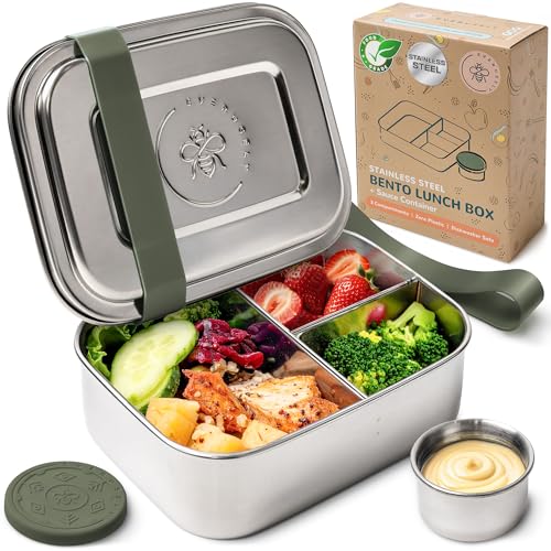 Stainless Steel Bento Box + Condiment Container (Sage / 27oz / 800ml)
